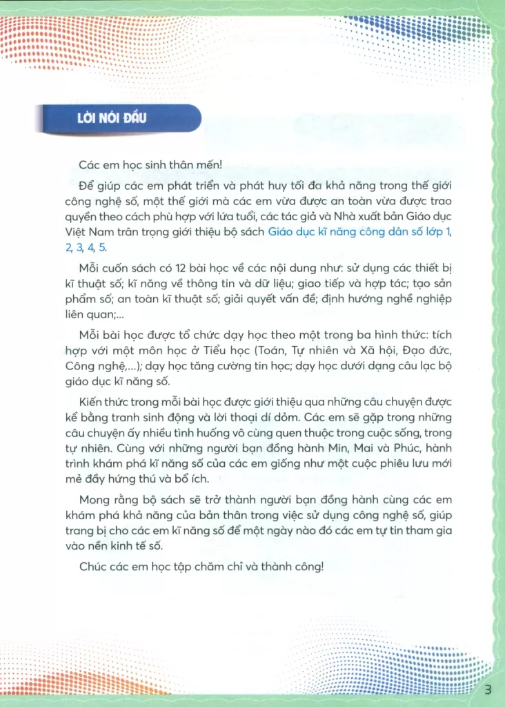 GIÁO DỤC KĨ NĂNG CÔNG DÂN SỐ LỚP 1